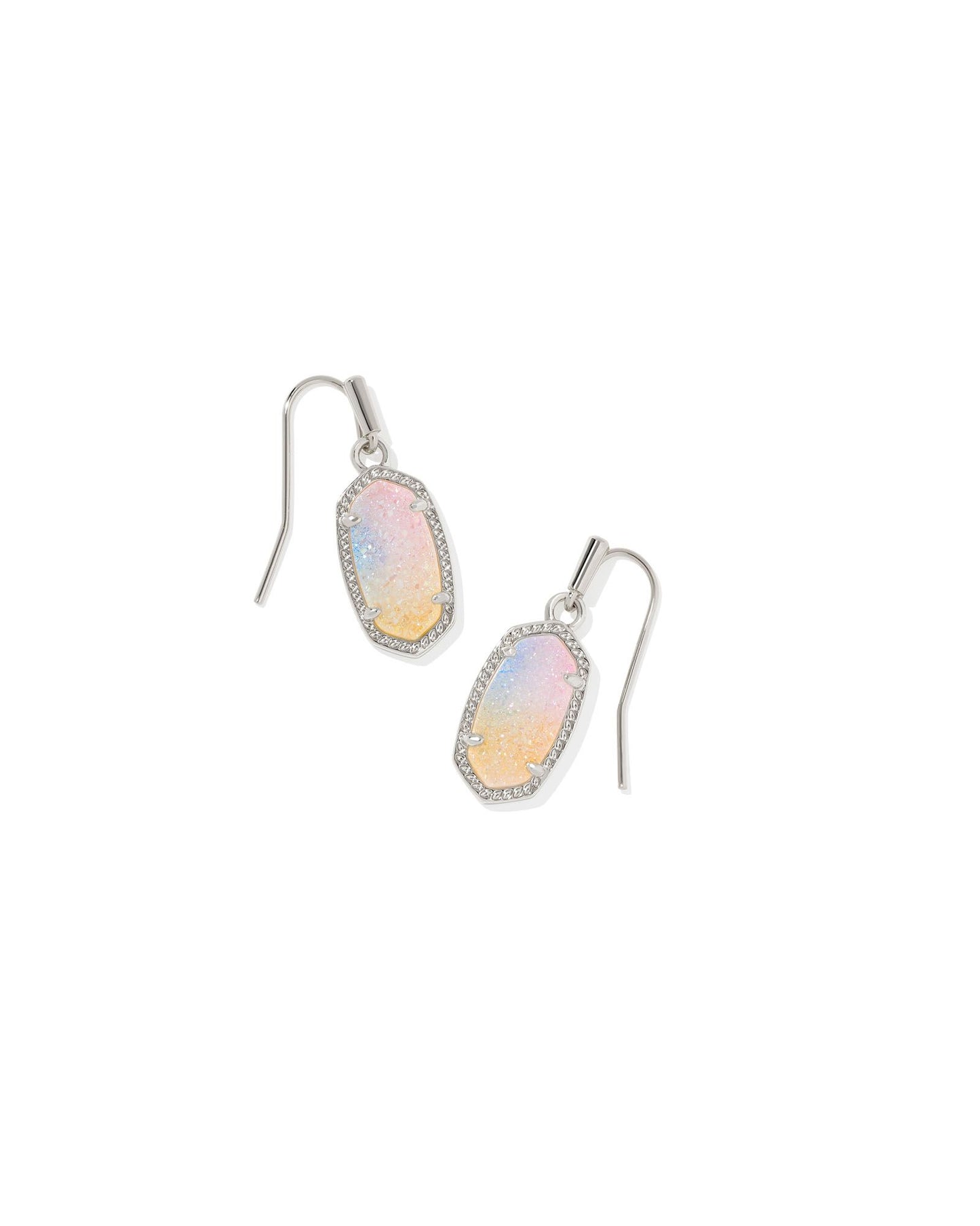 KS Lee Pink Watercolor Drusy Earrings