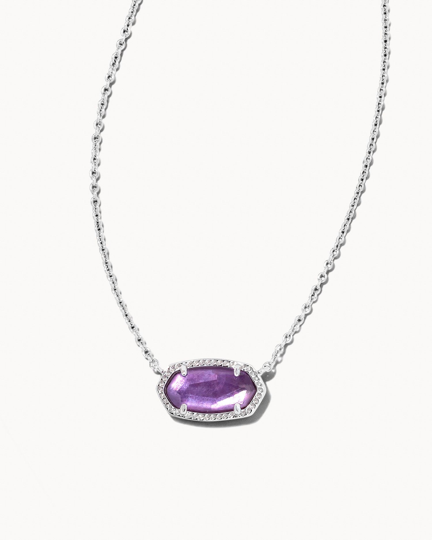 Kendra Scott | Jewelry | Kendra Scott Elisa Necklace Silver Amethyst |  Poshmark