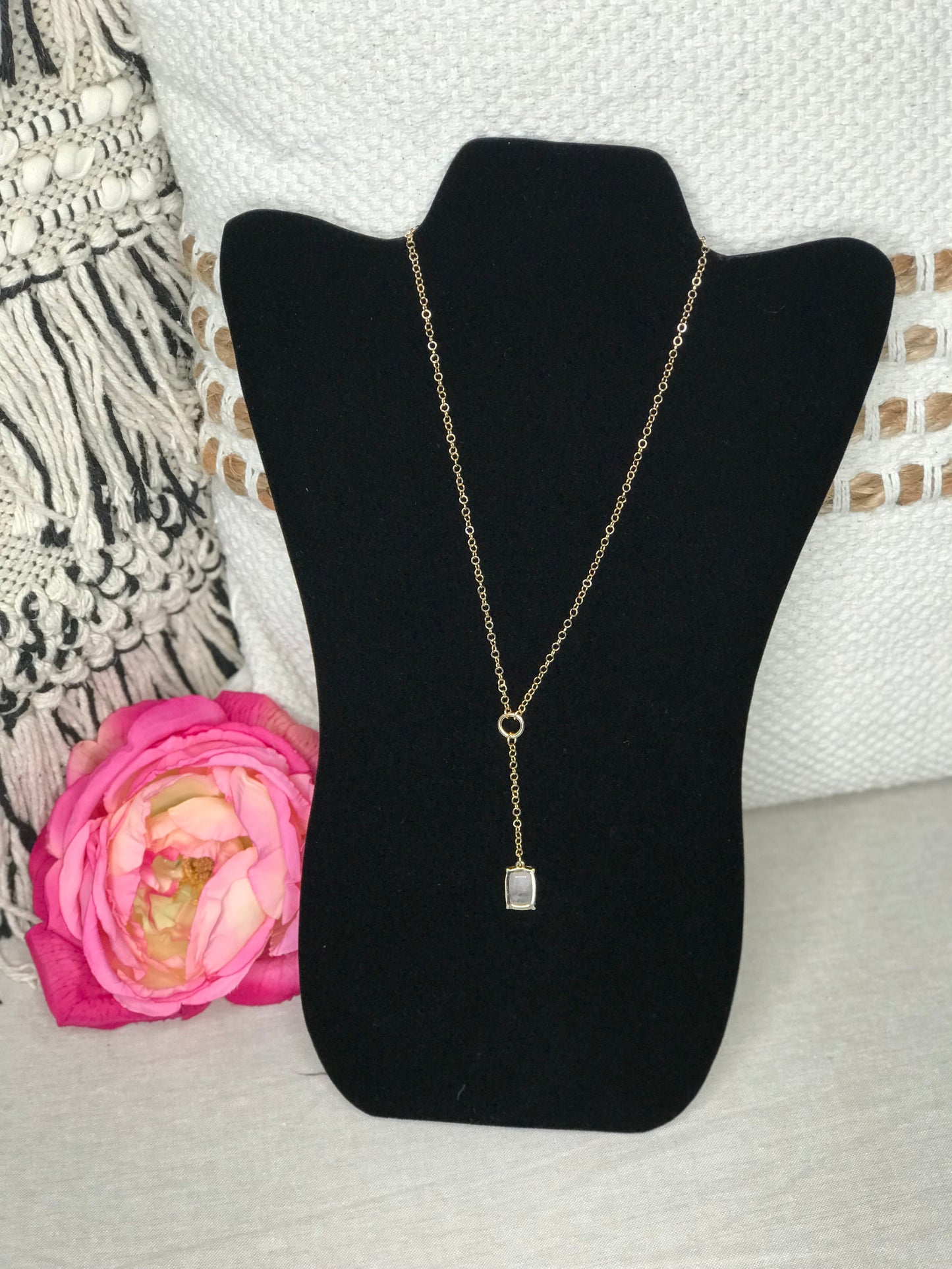Audrina Gold Y Drop Chain Necklace