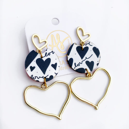 Audra Style Brass Open Hearts Earrings