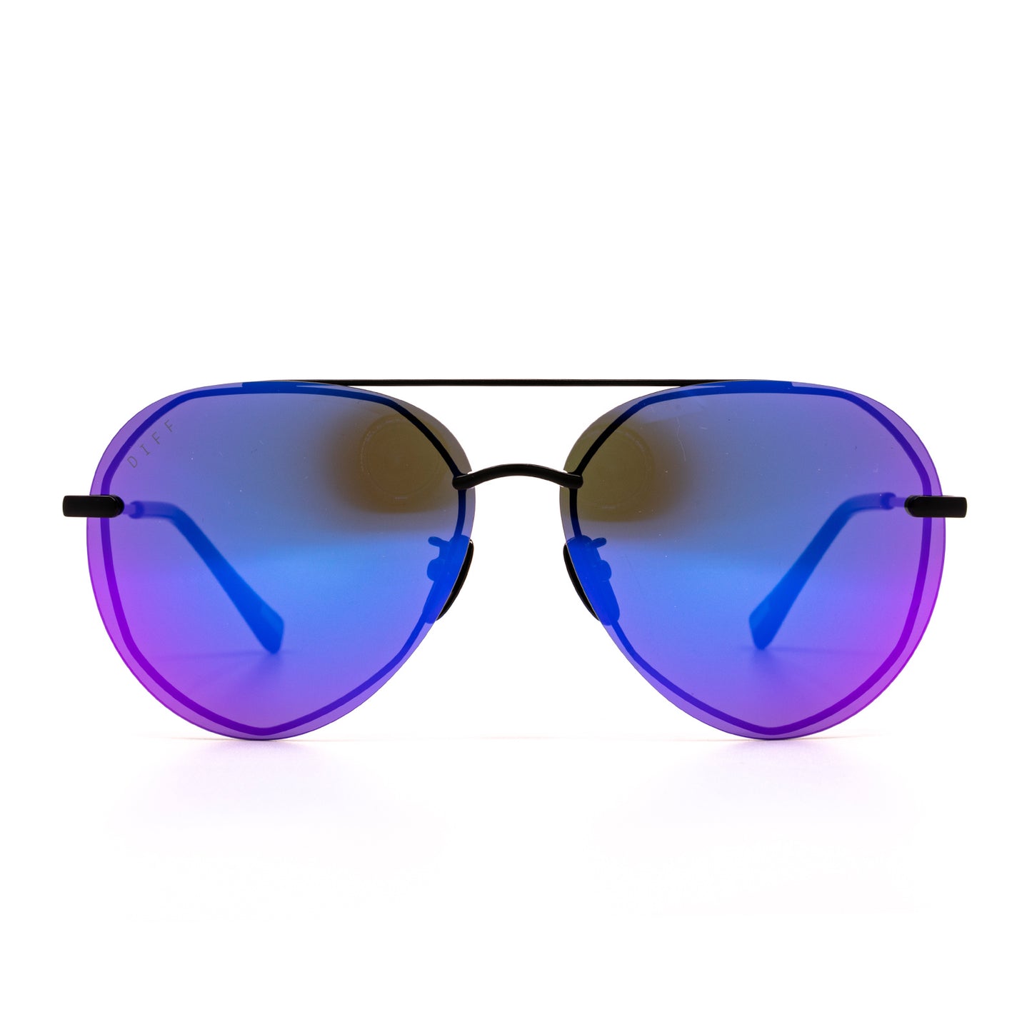 Lenox Matte Black + Purple Mirror Sunglasses