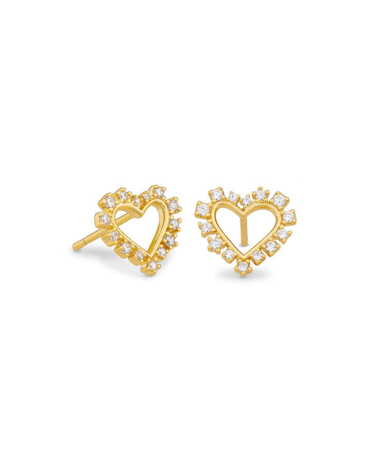 Kendra Scott Ari Heart Crystal Stud Earrings