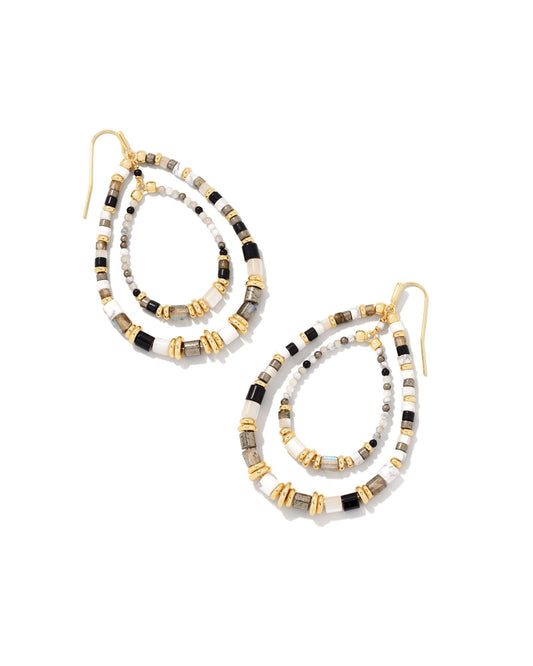 Kendra Scott Bree Open Frame Earrings Gold Neutral Mix