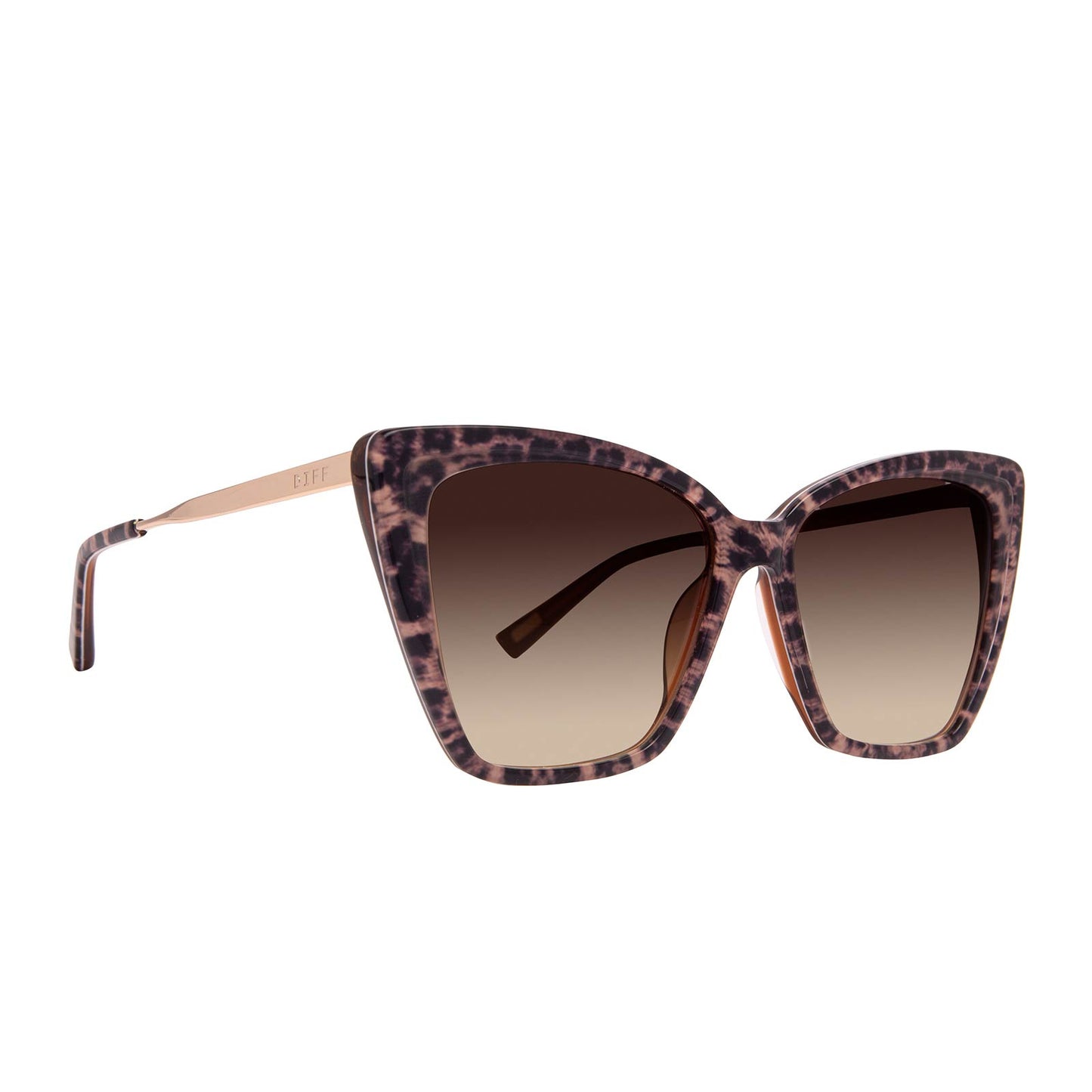 Becky II Leopard Tortoise + Brown Gradient Sunglasses