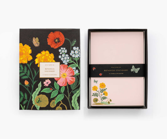 Botanical and Butterfly Themed Stationary Set, Notecards and Envelopes