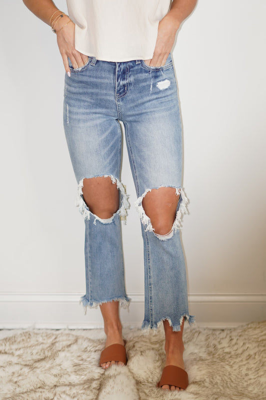 Bella High Rise Crop Flare Jeans