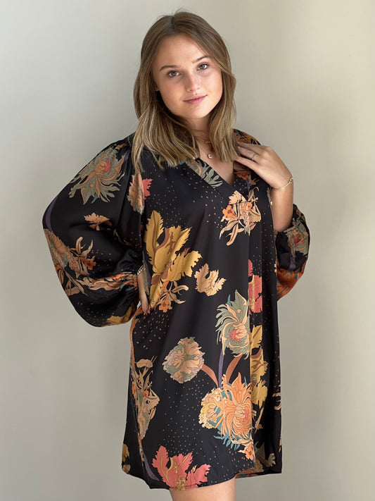 Telula Black Floral Dress