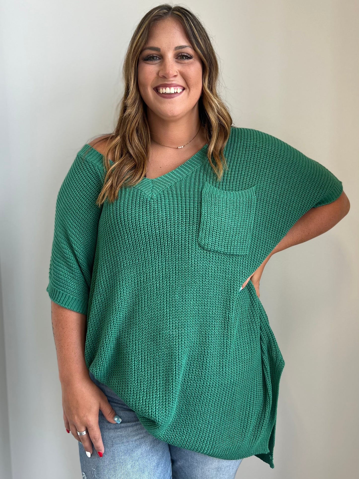 Rachelle Lush Emerald Tunic Sweater