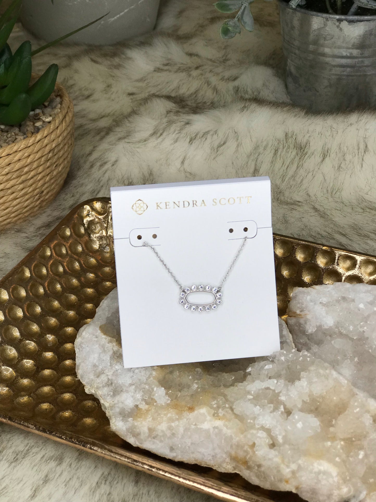 Kendra Scott Elisa Open Frame Crystal Pendant Necklace