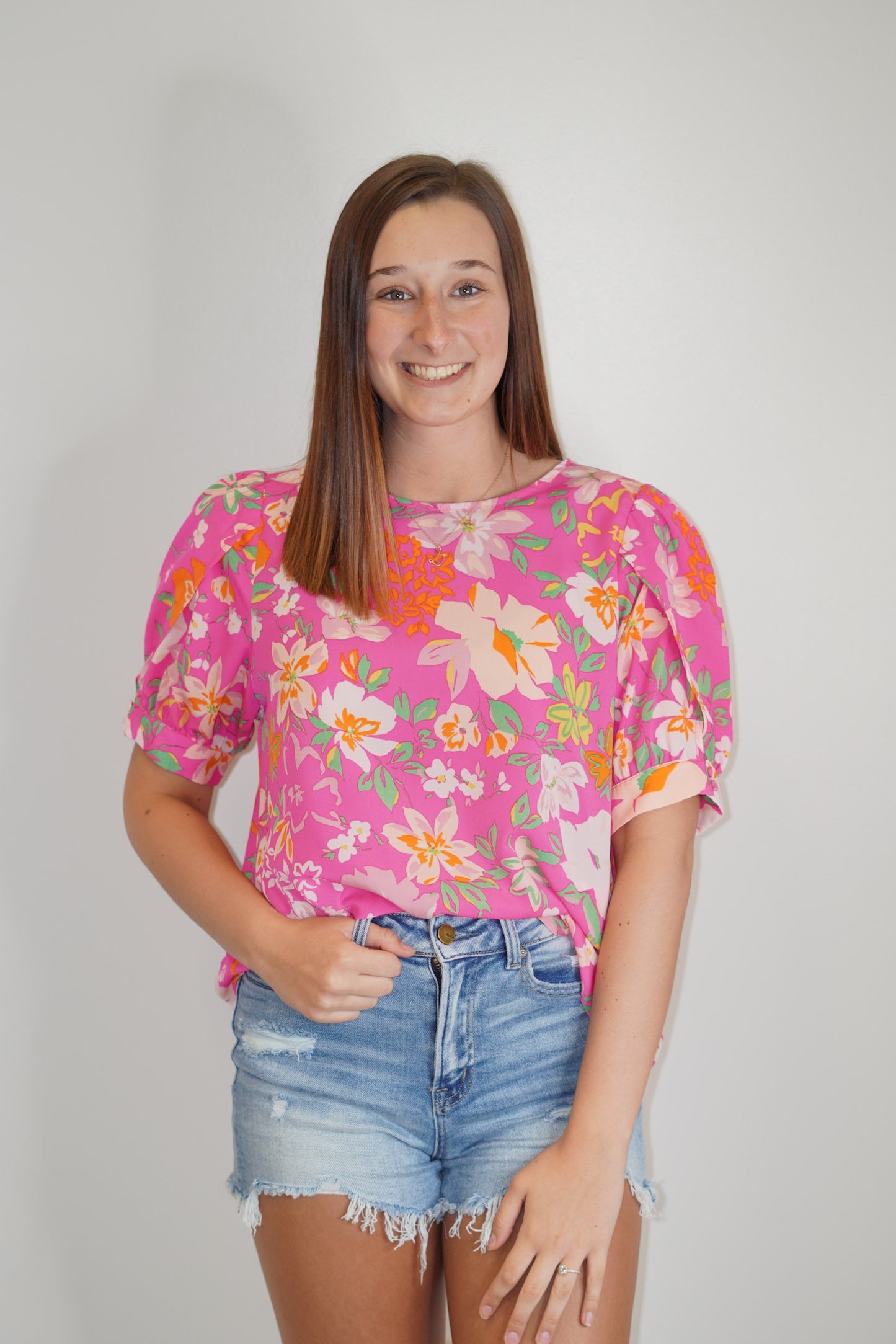 Cora Short Sleeve Floral Top