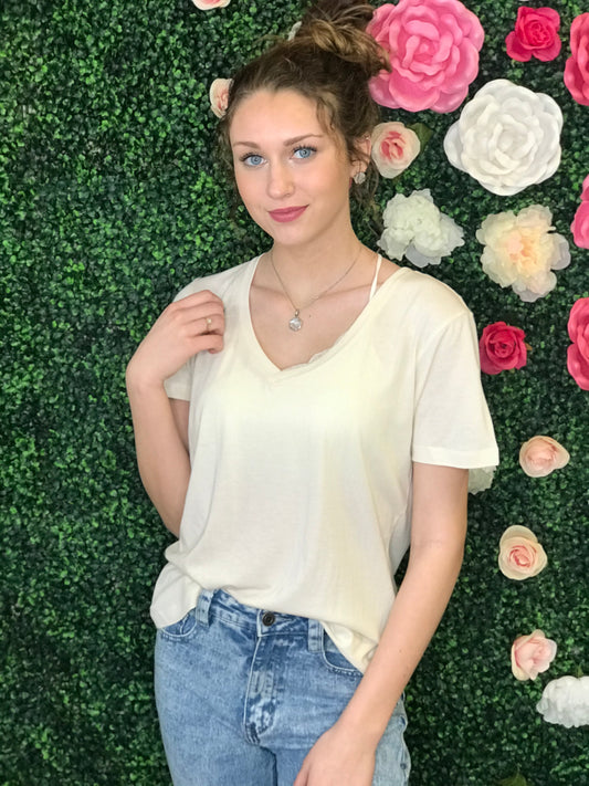 Kasey Modal V-Neck Tee (multiple colors)