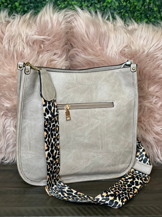 Khloe Crossbody Purse with Leopard Strap