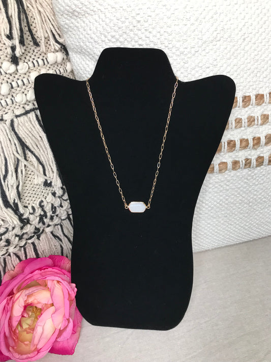 Halle Hexagon Pendant Necklace