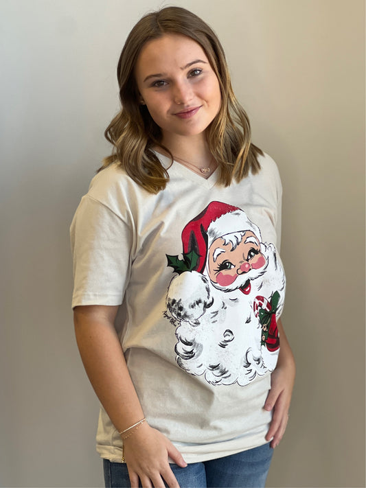 Katie Vintage Santa Latte T-Shirt