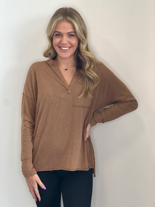 Everly V-Neck Pocket Top