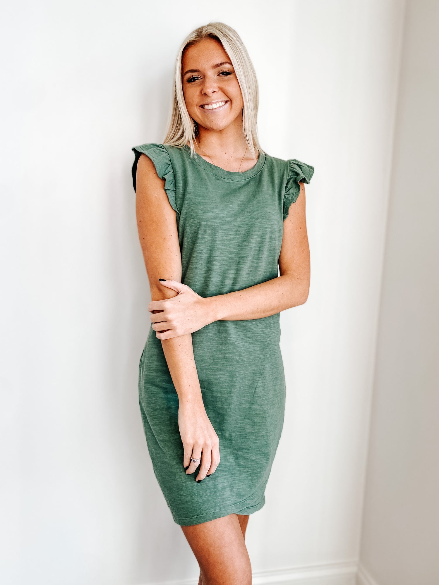 Quincy Ruffle Sleeve Knit Dress Quincy Ruffle Sleeve Knit Dress