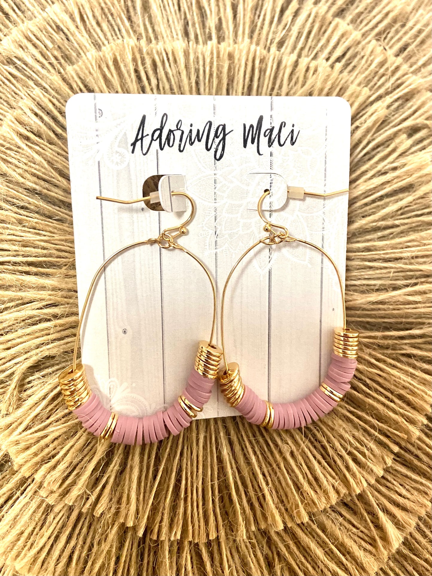 Brittany Blush Pink and Gold Earrings