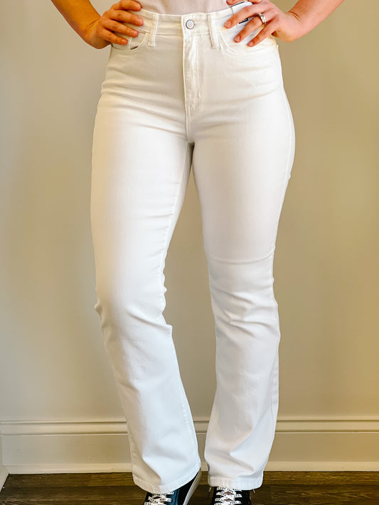 Bella Boot Cut White Denim Jeans