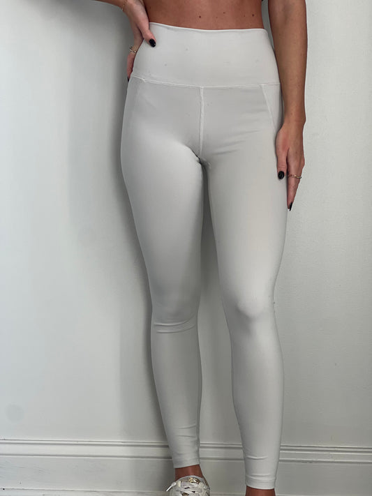 Angie Solid Light Grey Leggings