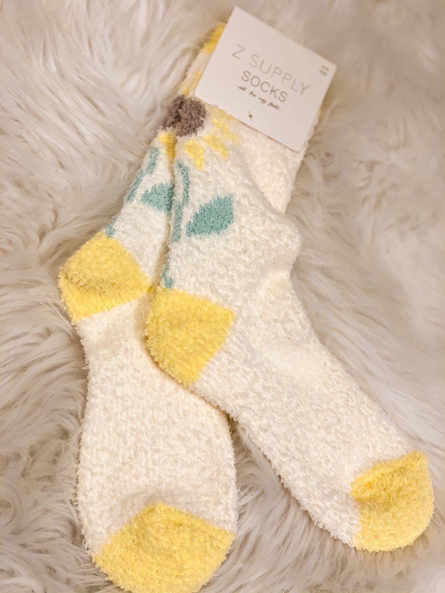 Sunflower Plush Socks
