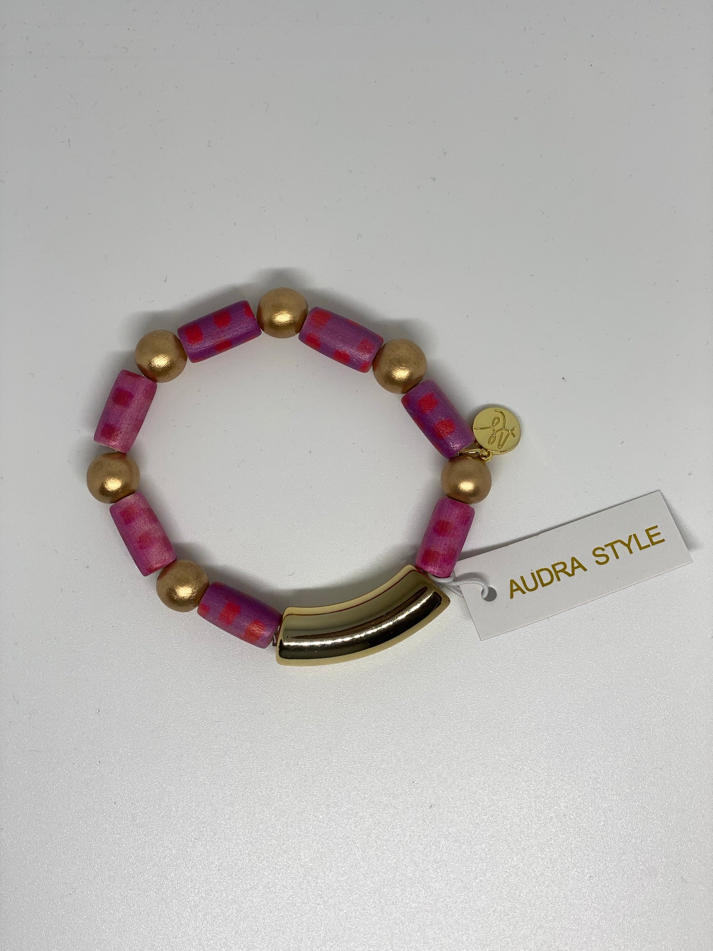 Audra Style Pink and Red Tube Bracelet