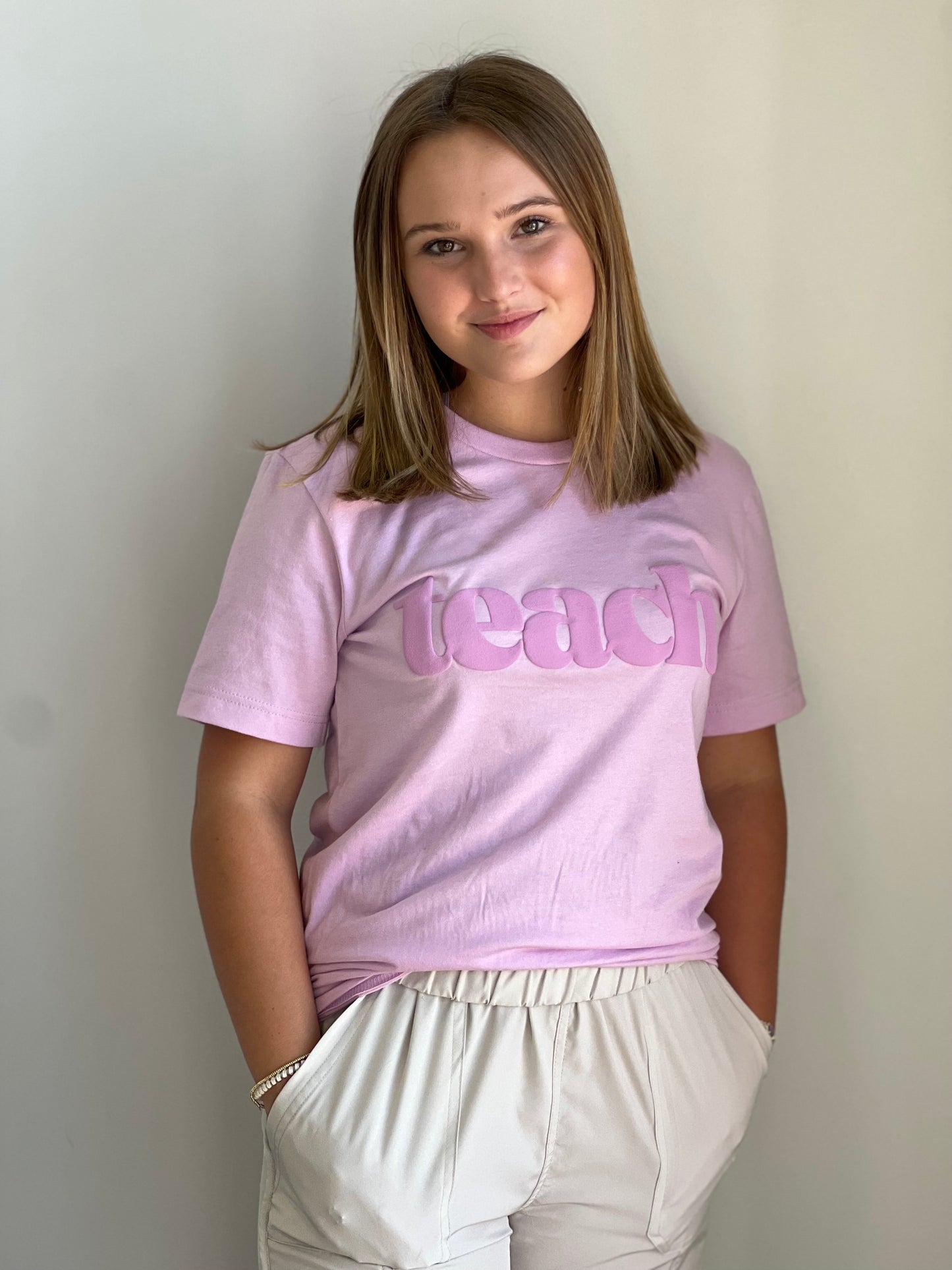 "Teach" Puff Print Graphic Tee **HANG DRY ONLY**