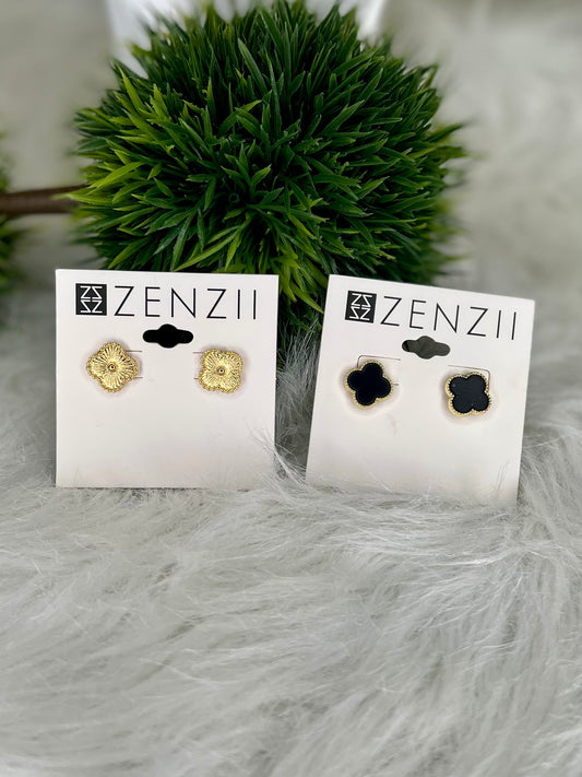Resin Quatrefoil Stud Earrings