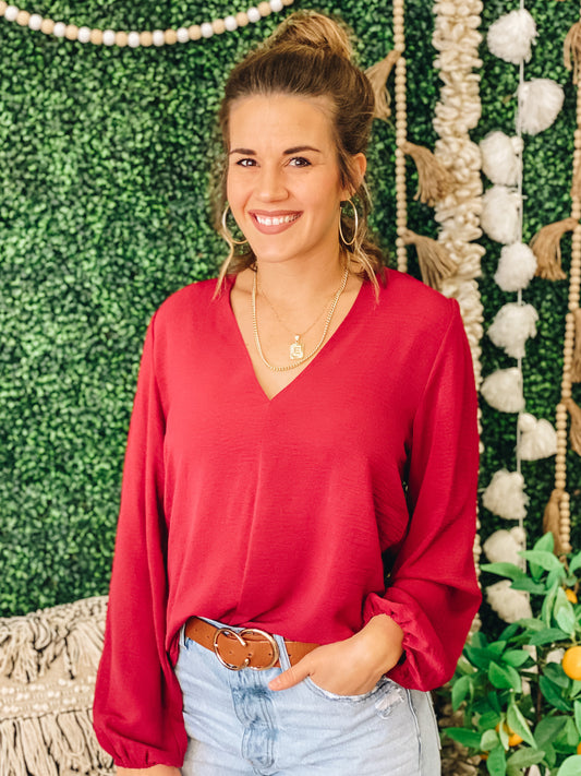Calleigh V-Neck Dress Blouse