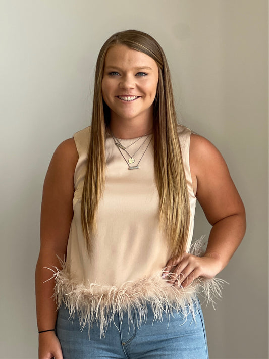 Angel Crop Tank Feather Blouse