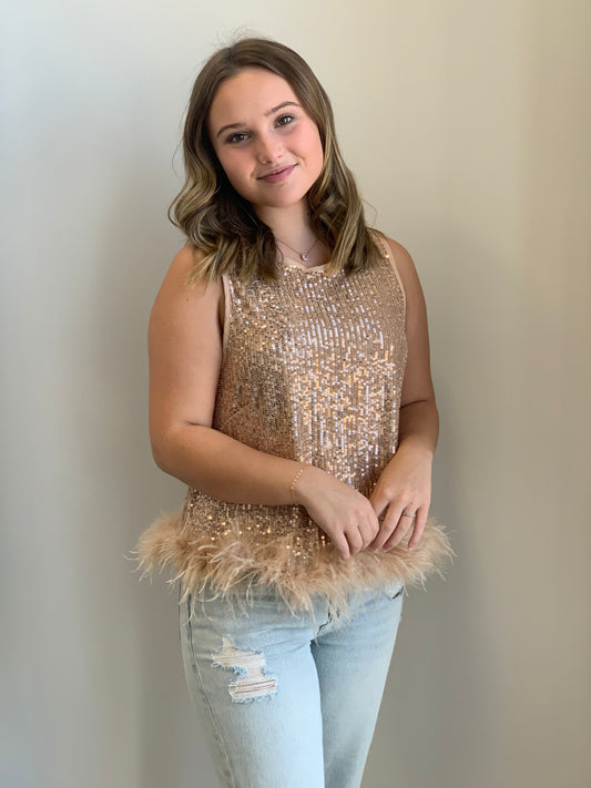Sally Gold Sparkle Tank