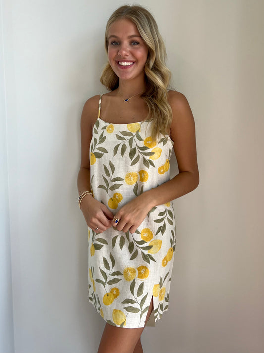 Raelyn Citrus Mini Dress Flax
