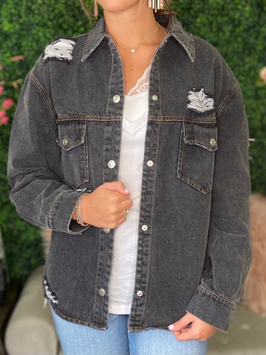 Dolly Denim Distressed Jacket