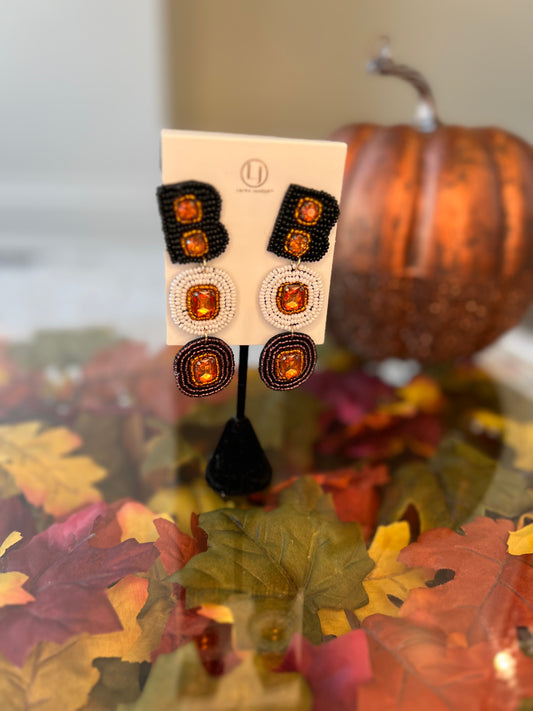 Colorful BOO Halloween Earrings