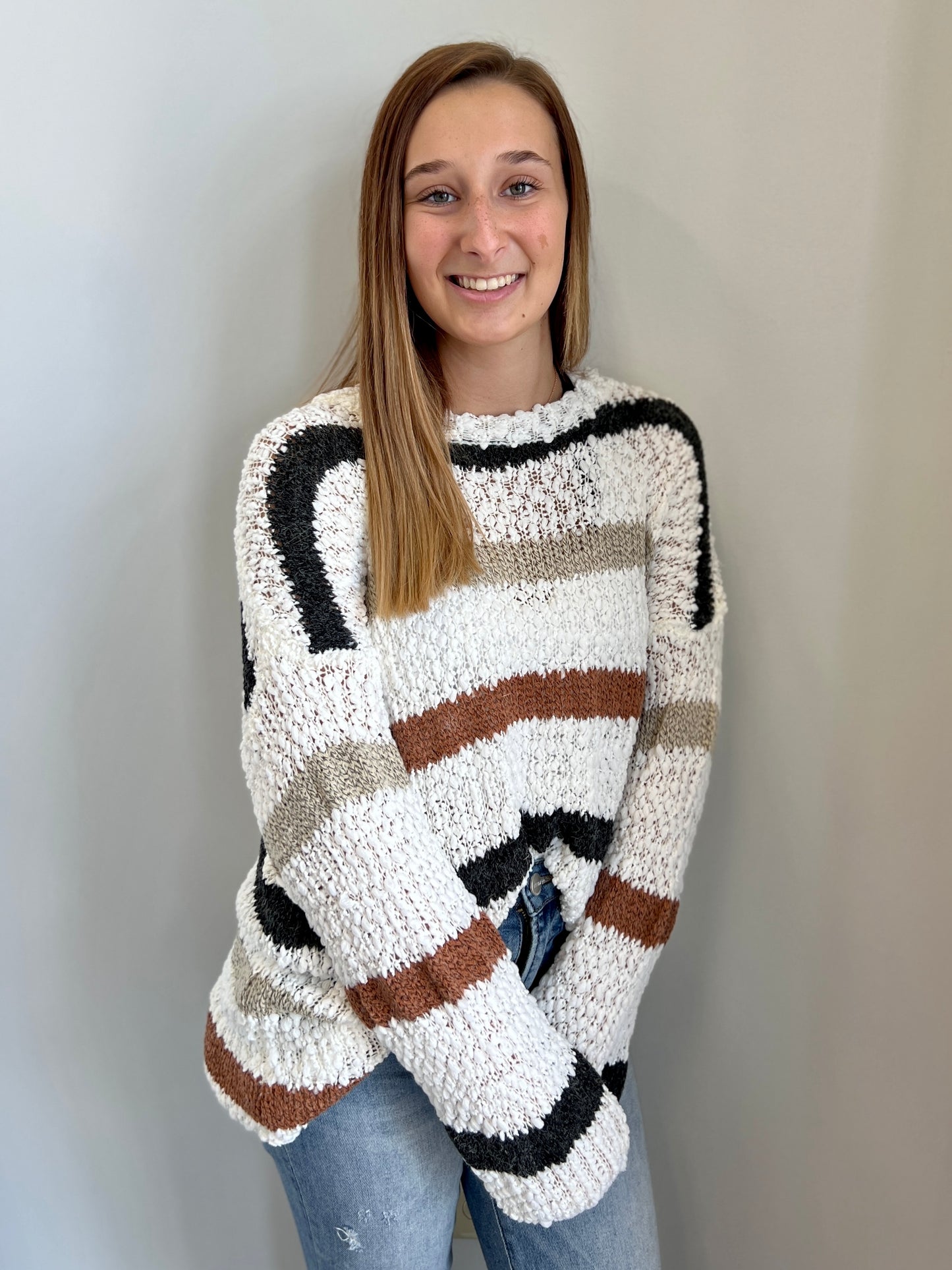 Carrie Multi Stripe Sweater Top