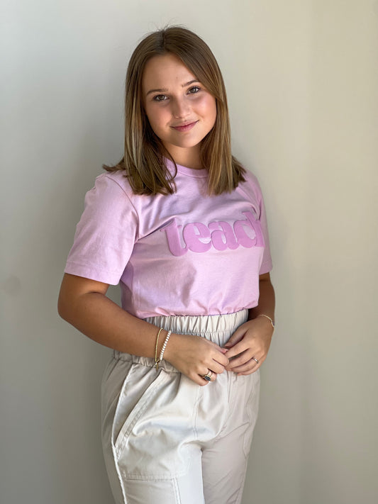 "Teach" Puff Print Graphic Tee **HANG DRY ONLY**