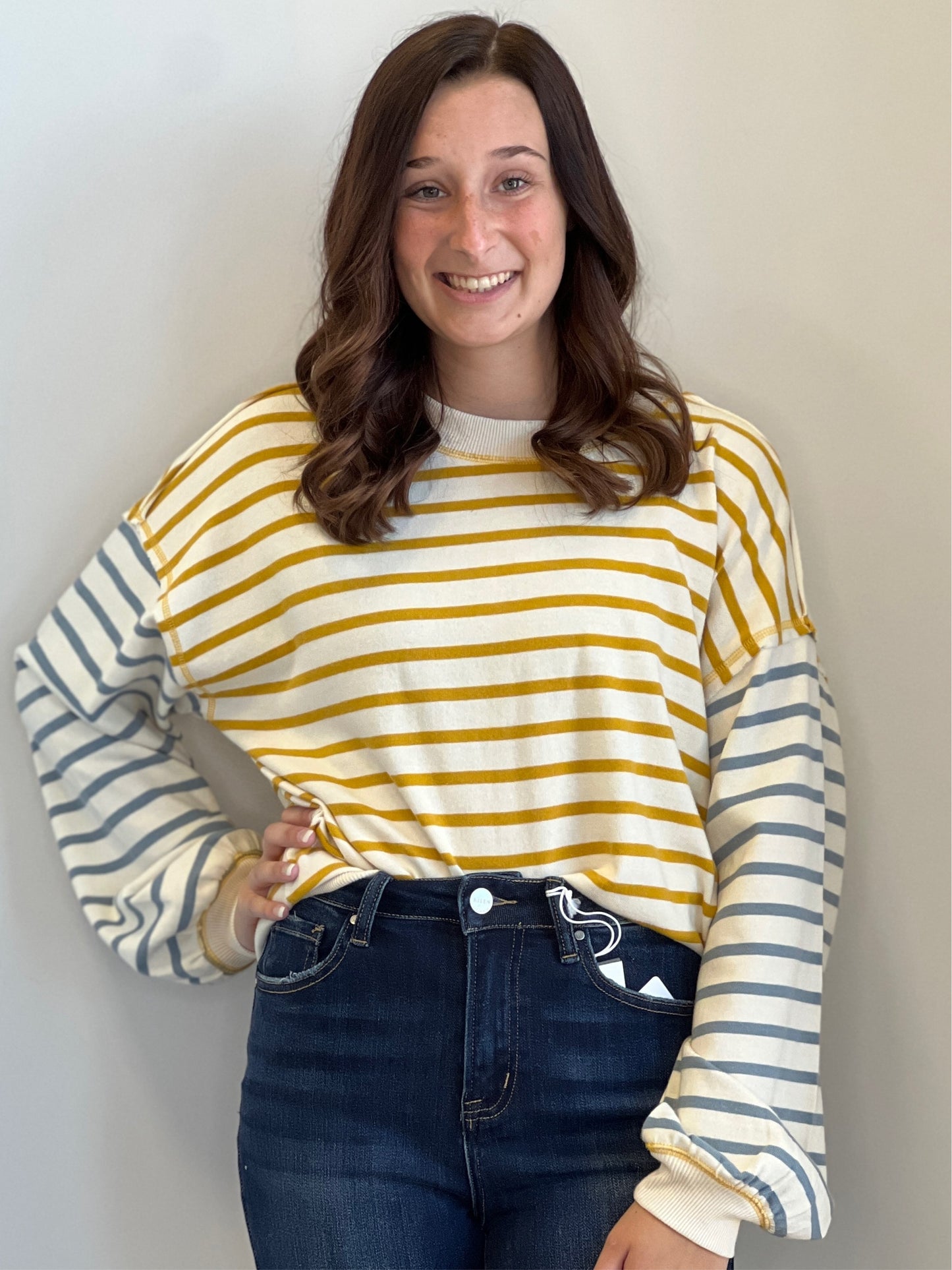 Madi Mustard Striped Sweater