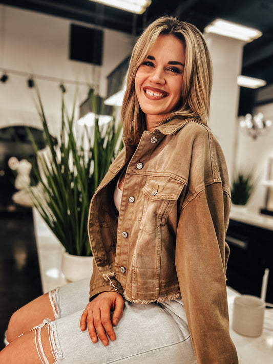 Sofia Distressed Crop Jacket