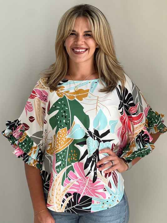 Lily White And Floral Top