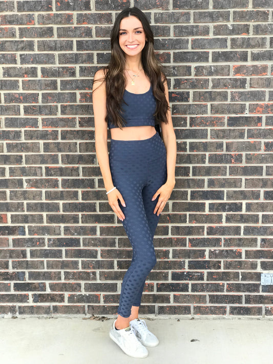 Amber Textured Polka Dot Sports Bra