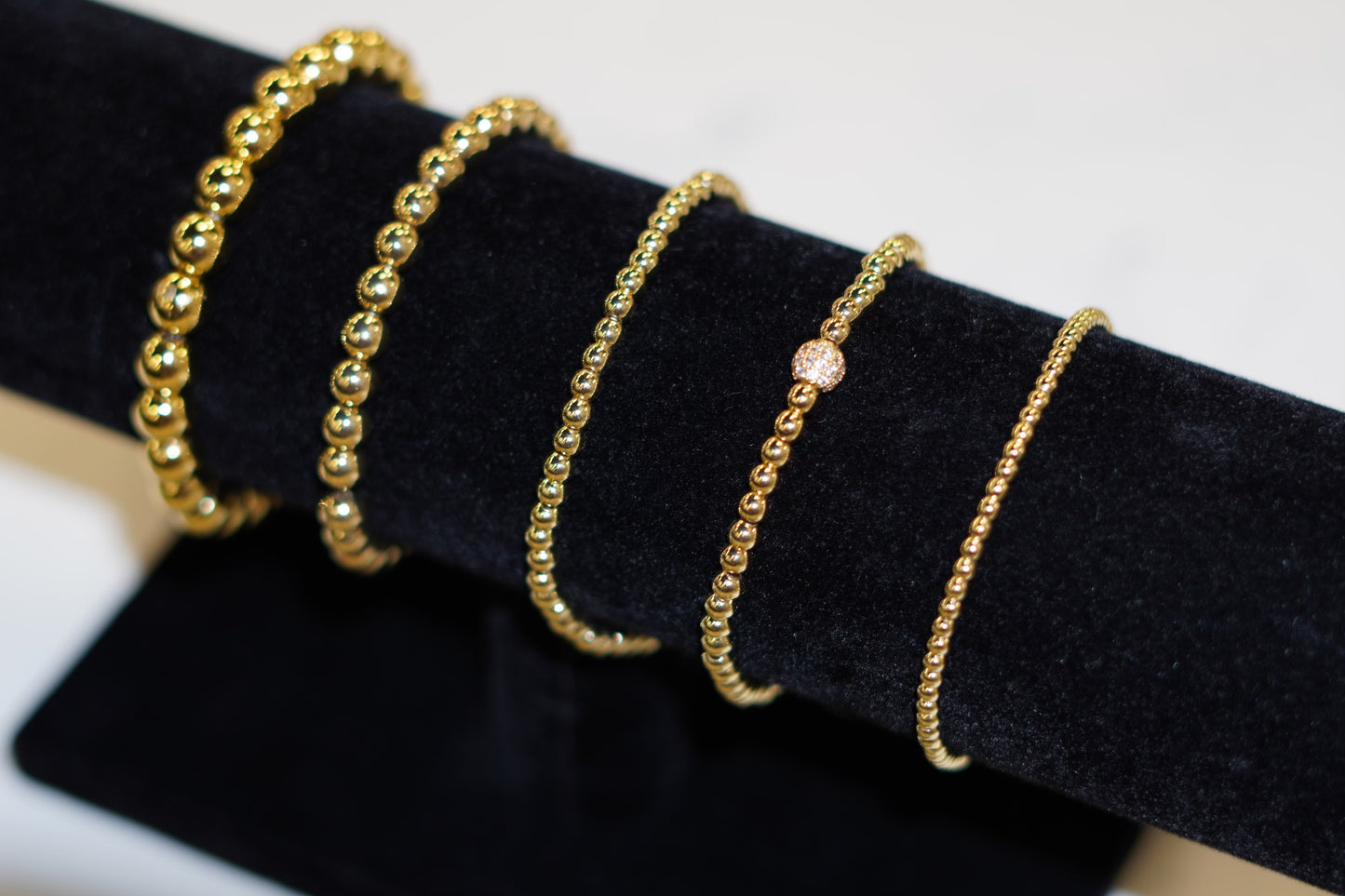 Jacqui 24 k Gold Filled Ball Bead Stackable Bracelets