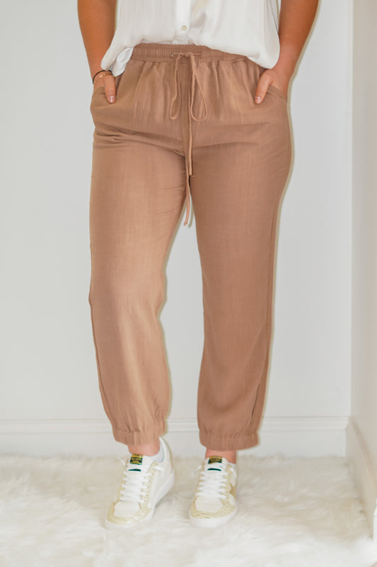 Tasha Poly Linen Joggers