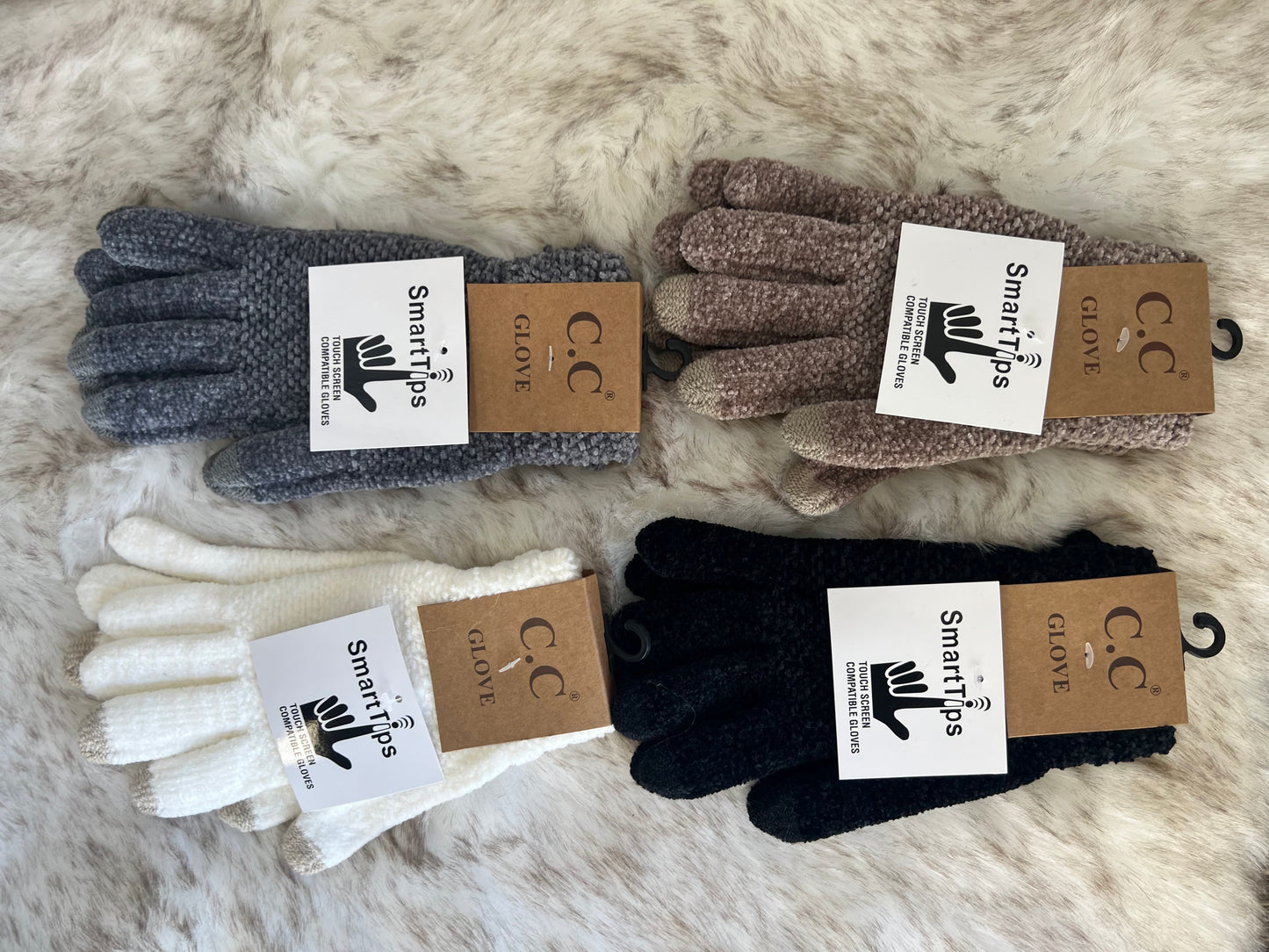 C.C Solid Chenille Knit Gloves