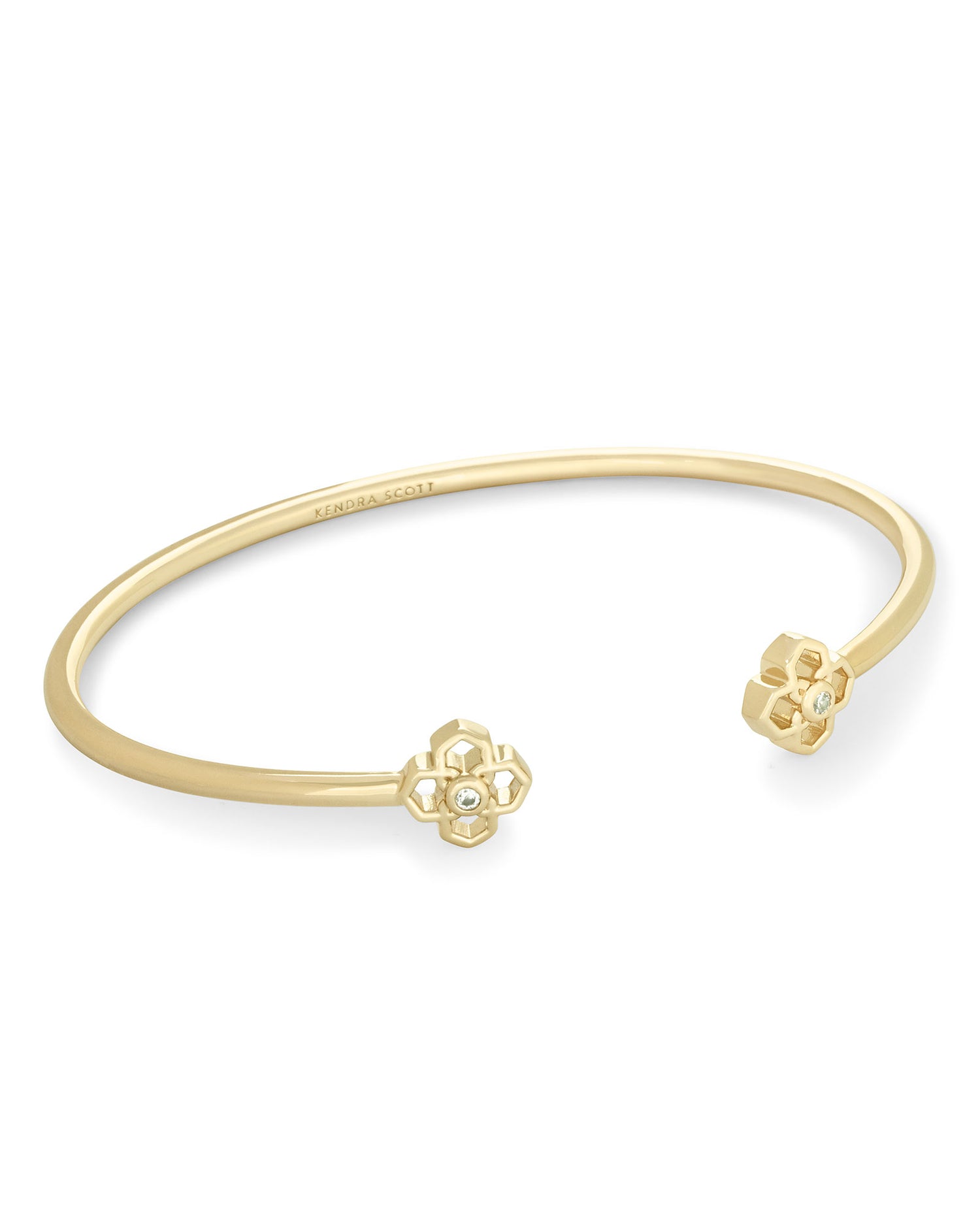 Ella Gold Cuff Bracelet in White Crystal | Kendra Scott